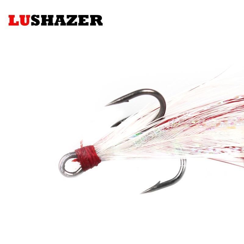 Lushazer 10Pcs/Lot Diy Fishing Hooks Treble Hooks With Feather Fishhook Treble-LUSHAZER Official Store-10-Bargain Bait Box