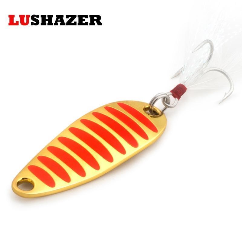 Lushazer Brand Fishing Lure Spoon 2G 5G 7G 10G 15G 20G Gold/Silver Fishing-LUSHAZER Official Store-2g silvery-Bargain Bait Box