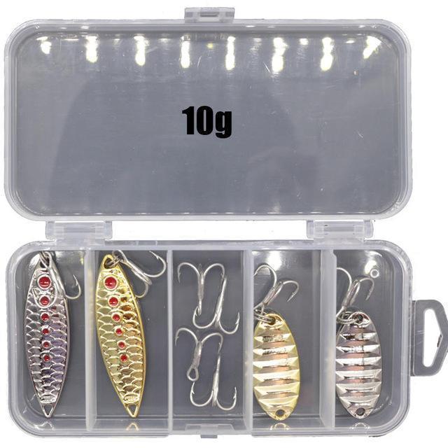 Lushazer Dd Spoon 8Pcs/Lot Fishing Lure 5G 10G Silver Gold Metal Fishing Bait-LUSHAZER Direct Store-C-Bargain Bait Box