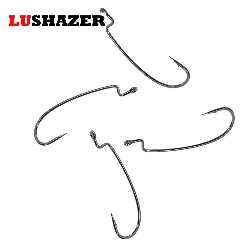 Lushazer Fishing Hooks High Quality Jig Head Crank Hook 1# 1/0# 2/0# 3/0# 4/0#-LUSHAZER Official Store-Length 39mm 10pcs-Bargain Bait Box