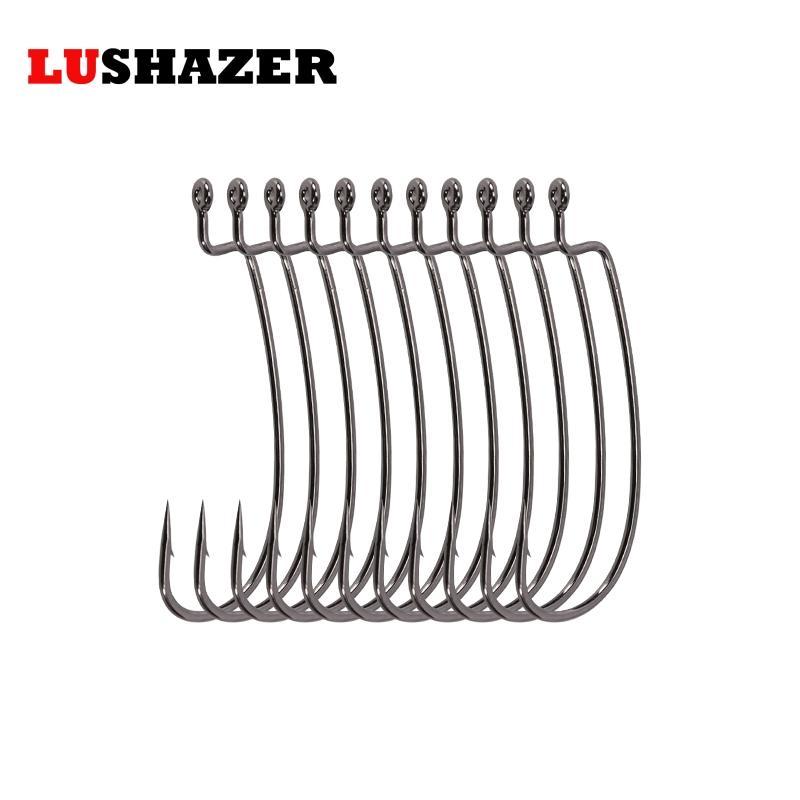 Lushazer Fishing Hooks High Quality Jig Head Crank Hook 1# 1/0# 2/0# 3/0# 4/0#-LUSHAZER Official Store-Length 39mm 10pcs-Bargain Bait Box