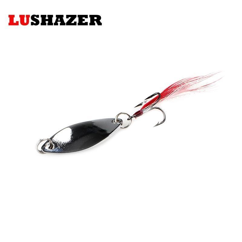 Lushazer Metal Fishing Lure Spoon Spinner Bait 6G 10G Gold/Silver 360 Degree-LUSHAZER Official Store-6g Silvery-Bargain Bait Box
