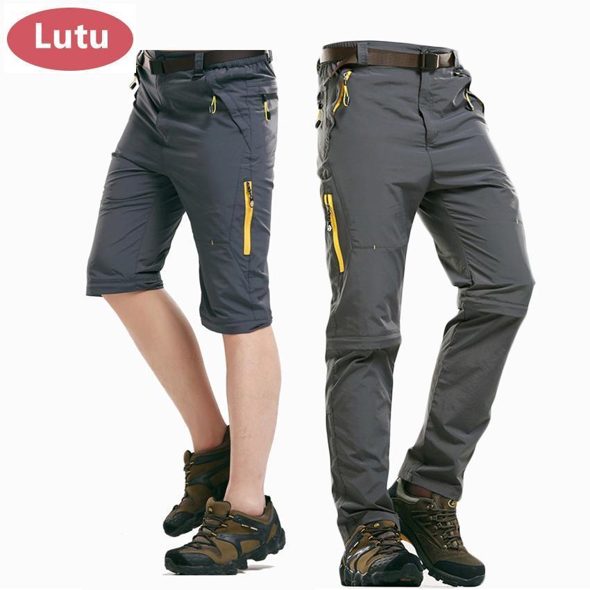 Lutu Summer Quick Dry Hiking Pants Men Breathable Outdoor Sports Thin Trousers-fishing pants-Freestep Co.,Ltd Store-B men gray-Asian Size L-Bargain Bait Box