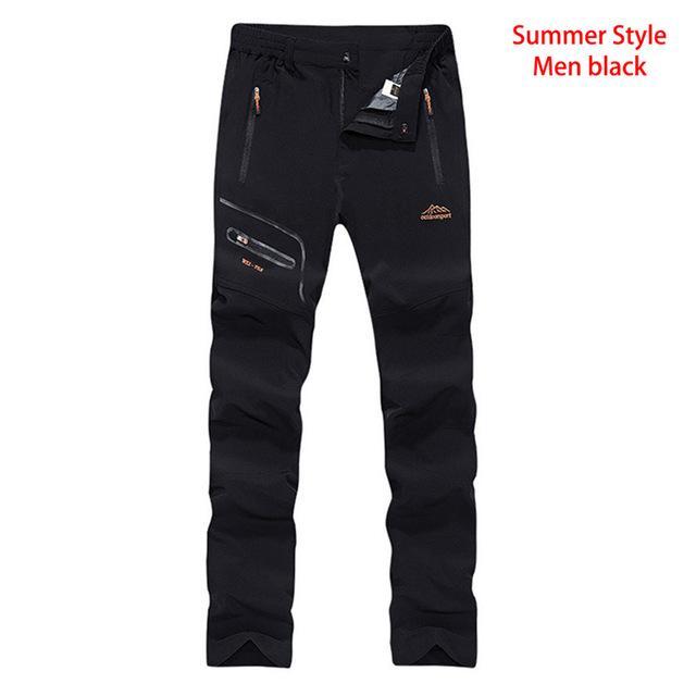 Lutu Thin Hiking Pants Men Sports Pants Quick Dry Breathable Outdoor Trousers-Freestep Co.,Ltd Store-summer men black-Asian size L-Bargain Bait Box