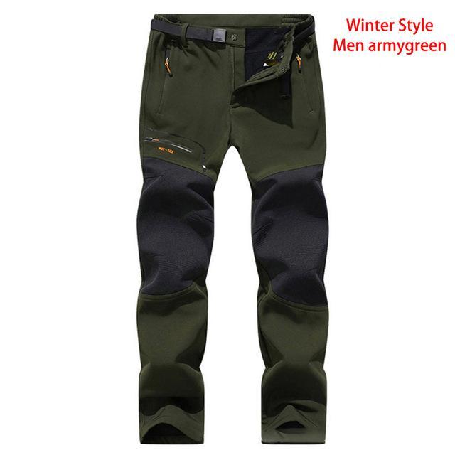 Lutu Thin Hiking Pants Men Sports Pants Quick Dry Breathable Outdoor Trousers-Freestep Co.,Ltd Store-winter men armygreen-Asian size L-Bargain Bait Box