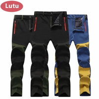 Lutu Winter Hiking Pants Men Warm Fleece Softshell Windproof Waterproof-Freestep Co.,Ltd Store-white-Asian Size L-Bargain Bait Box