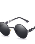 Luxury Round Sunglasses Men Brand Designer Vintage Couple Steampunk Women-Sunglasses-VTUQOW MVPUYG Store-Black-Bargain Bait Box