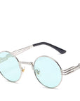 Luxury Round Sunglasses Men Brand Designer Vintage Couple Steampunk Women-Sunglasses-VTUQOW MVPUYG Store-Blue Ocean-Bargain Bait Box