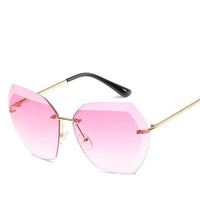 Luxury Transparent Gradient Rimless Sunglasses Women Brand Designer Retro-Sunglasses-Shop1653036 Store-Red-Bargain Bait Box