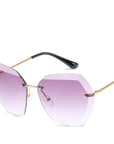 Luxury Vintage Rimless Sunglasses Women Brand Designer Oversized Retro Female-Sunglasses-Love Will Remember-Gold F Gray-Bargain Bait Box