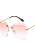 Luxury Vintage Rimless Sunglasses Women Brand Designer Oversized Retro Female-Sunglasses-Love Will Remember-Pink-Bargain Bait Box