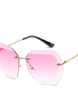 Luxury Vintage Rimless Sunglasses Women Brand Designer Oversized Retro Female-Sunglasses-Love Will Remember-Red-Bargain Bait Box
