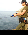 M18 High End Split Waist Pack Leg Bags Messenger Rod Tackle Bag 2000D Nylon-Fishing Rod Bags & Cases-Bargain Bait Box-Black-Bargain Bait Box