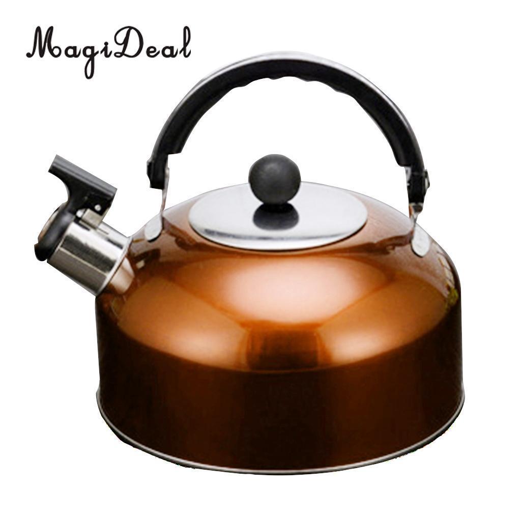 Magideal Anti-Hot/Slip Whistling Tea Kettle Gas Stove 3L Stainless Steel Tea-Fishinlife Store-orange-Bargain Bait Box