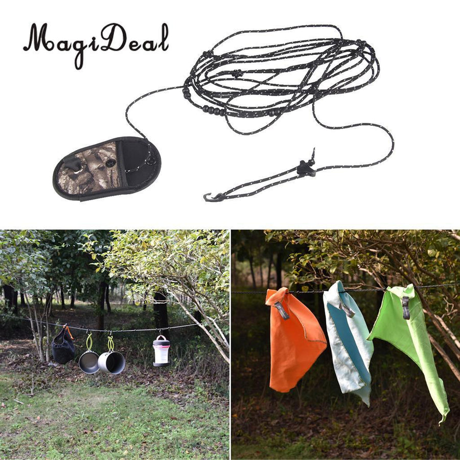 Magideal Windproof 3.2M Bead 2-Wire Design Outdoor Camping Travel Hanging-ShiningSports Store-Bargain Bait Box