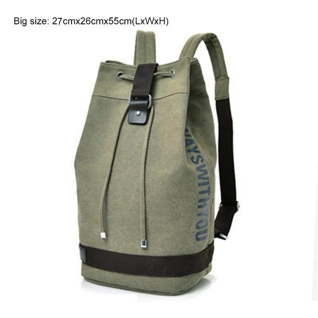 Male Foldable Canvas Bucket Rucksack Tactical Military Backpack Travel Hiking-Climbing Bags-Let&#39;s Travel Store-Big army green-Bargain Bait Box