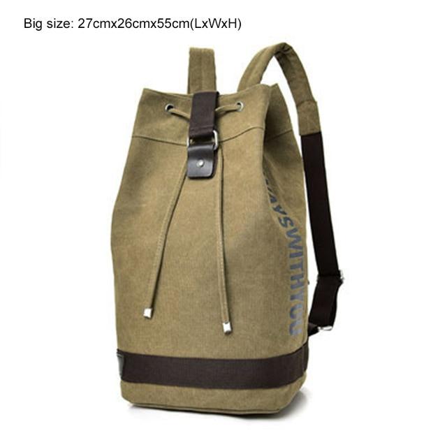Male Foldable Canvas Bucket Rucksack Tactical Military Backpack Travel Hiking-Climbing Bags-Let&#39;s Travel Store-Big khaki-Bargain Bait Box