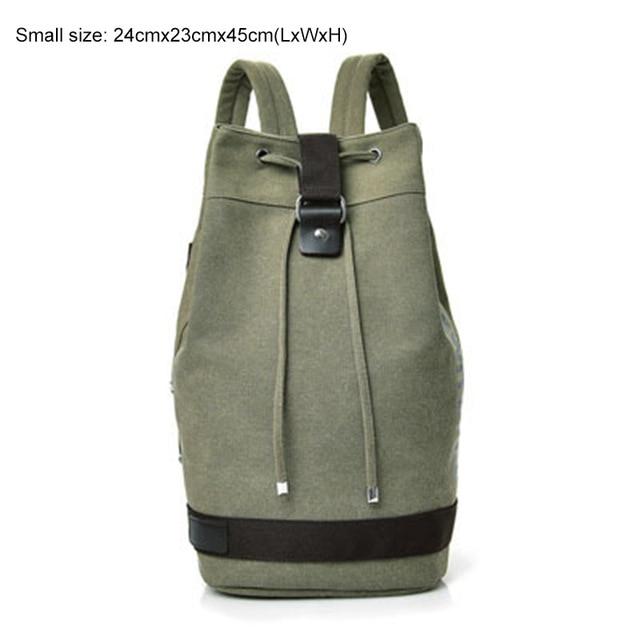 Male Foldable Canvas Bucket Rucksack Tactical Military Backpack Travel Hiking-Climbing Bags-Let&#39;s Travel Store-Small army green-Bargain Bait Box