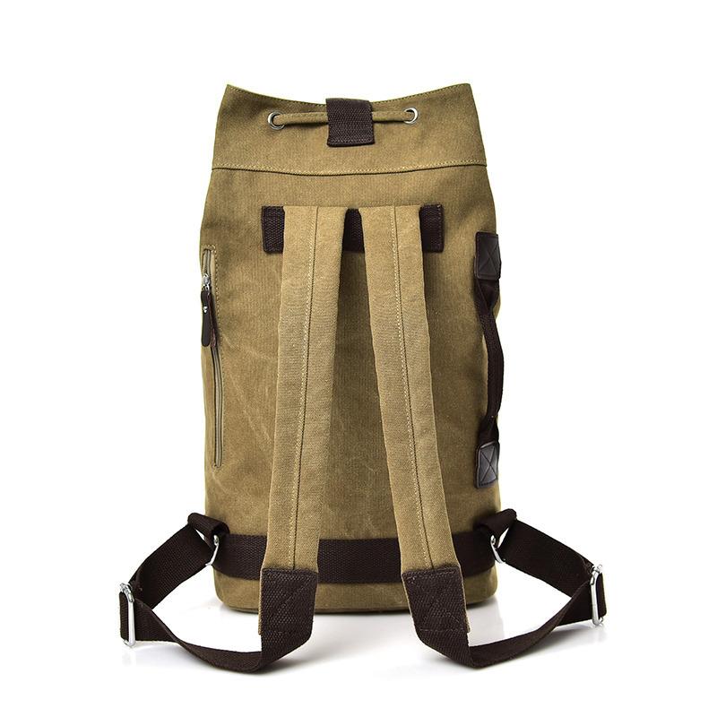 Male Foldable Canvas Bucket Rucksack Tactical Military Backpack Travel Hiking-Climbing Bags-Let&#39;s Travel Store-Small khaki-Bargain Bait Box