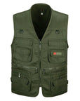 Male Vest Men Fashion Cotton Sleeveless Jackets Black Casual Fishing Vests-Vests & Waistcoats-Coolmen Store-Army green-XL-Bargain Bait Box