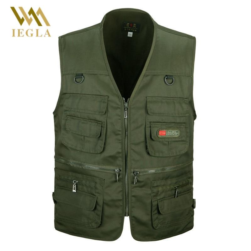 Male Vest Men Fashion Cotton Sleeveless Jackets Black Casual Fishing Vests-Vests & Waistcoats-Coolmen Store-Black-XL-Bargain Bait Box