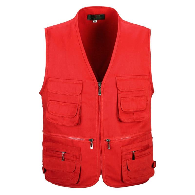Male Vest Men Fashion Cotton Sleeveless Jackets Black Casual Fishing Vests-Vests &amp; Waistcoats-Coolmen Store-Black-XL-Bargain Bait Box