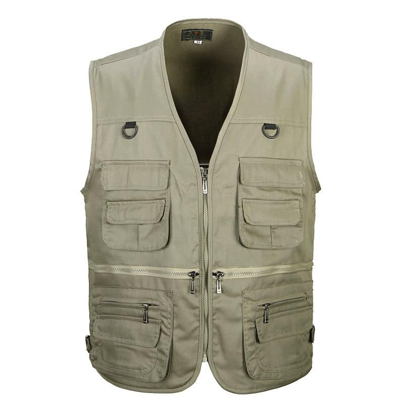 Bargain Bait Box male Vest Men Fashion Cotton Sleeveless Jackets Black Casual Fishing Vests Black / XL