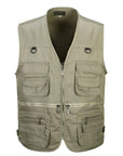 Male Vest Men Fashion Cotton Sleeveless Jackets Black Casual Fishing Vests-Vests & Waistcoats-Coolmen Store-Khaki-XL-Bargain Bait Box
