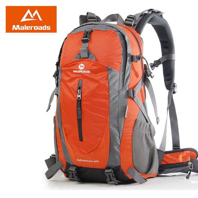 Maleroads 40L 50L Outdoor Camping Hiking Backpack Waterproof Travel Mochilas-Maleroads Authorised Store-Orange-30 - 40L-Bargain Bait Box