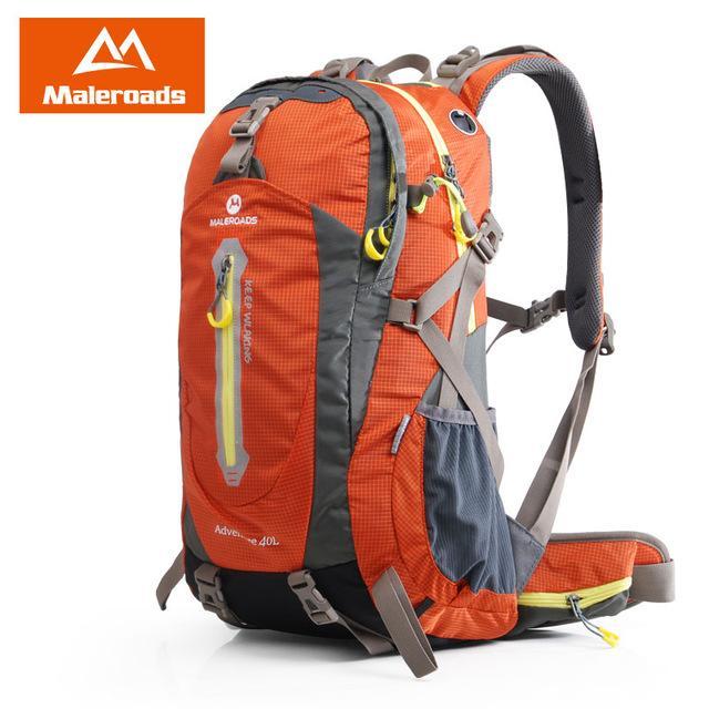 Maleroads 40L Hiking Backpack Trekking Rucksack Travel Backpack Outdoor Sport-Maleroads Outdoor Sport Store-Orange 40L-Bargain Bait Box