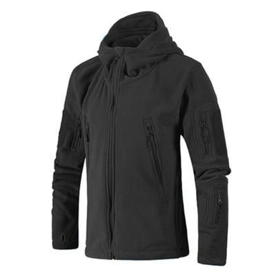Man Fleece Tactical Softshell Jacket Outdoor Thermal Sport Hiking Polar Hooded-Sporting Supllies Store-black-S-Bargain Bait Box