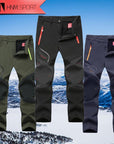 Man Warm Winter Waterproof Fishing Trouser Trekking Hiking Pants Softshell-fishing pants-Hanuman Store-Black-L-Bargain Bait Box