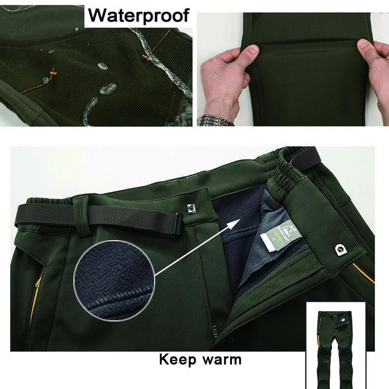 Man Warm Winter Waterproof Fishing Trousers Trekking Hiking Pants Men-fishing pants-Chiteng Outdoor Adventure Clothes Co., LTD-Black-L-Bargain Bait Box