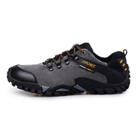 Manli Plus Size 38-46 Outdoor Men Leather Hiking Shoes Waterproof Climbing-UNWIND Store-Gray-5.5-Bargain Bait Box