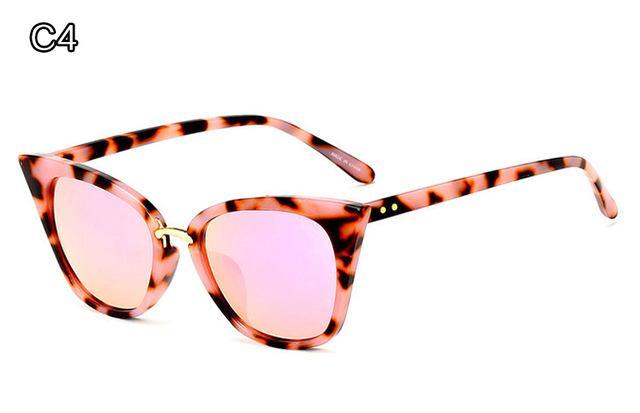 Maolen Women Cat Eye Sunglasses Fashion Mirror Cat Eye Sun Glasses-Sunglasses-MAOLEN Sunglasses Store-C4-Bargain Bait Box
