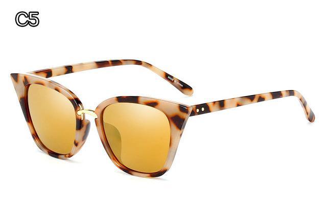 Maolen Women Cat Eye Sunglasses Fashion Mirror Cat Eye Sun Glasses-Sunglasses-MAOLEN Sunglasses Store-C5-Bargain Bait Box