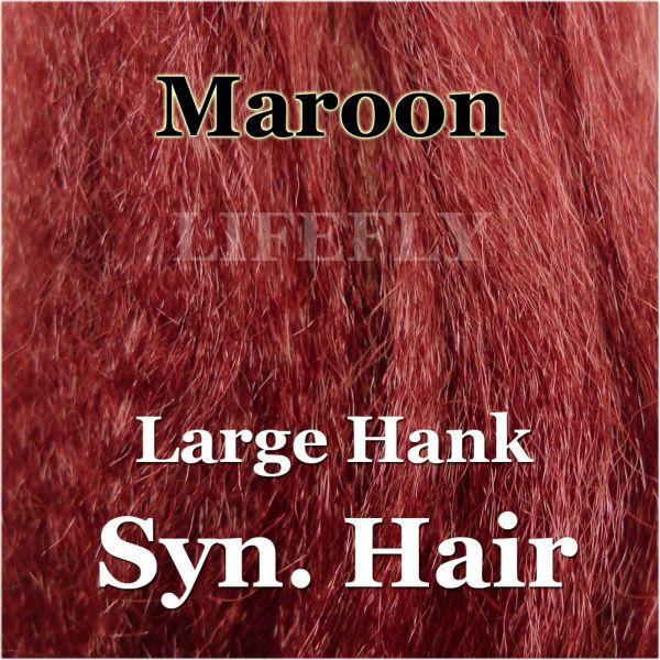 Maroon Color / Large Hank Of Synthetic Hair, Hair, Syn. Fibre, Fly Tying, Jig,-Fly Tying Materials-Bargain Bait Box-Bargain Bait Box
