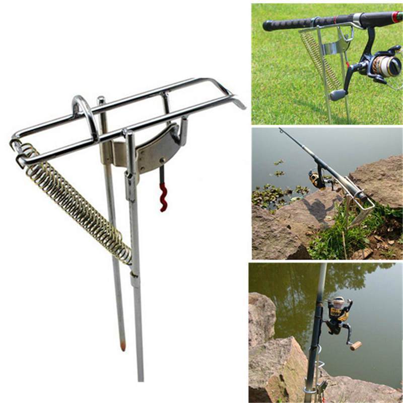 Max Tension 50Kg Stainless Steel Double Fishing Rod Pole Bracket Automatic-Fishing Rod Holders-YoungOutdoor Store-Bargain Bait Box