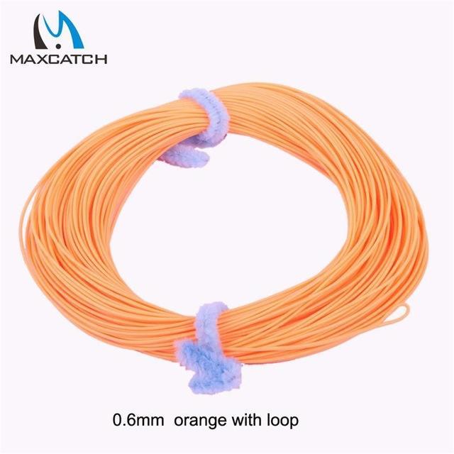 Maximumcatch 0.6Mm 0.7Mm 0.9Mm Running Line Shooting Line Orange Or Yellow Fly-MAXIMUMCATCH Official Store-orange with loop-Bargain Bait Box