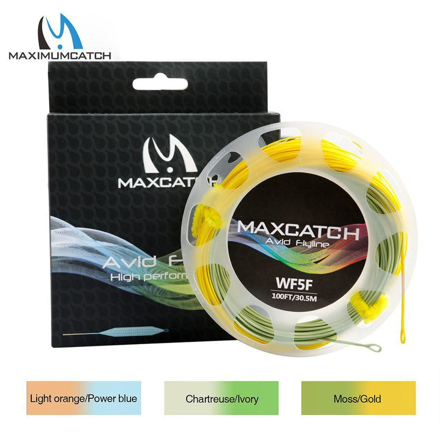 Maximumcatch 100Ft 3/4/5/6/7/8Wt Avid Weight Forward Fly Line Double Color-MAXIMUMCATCH Fishing Solution Store-Ivory Chartreuse-3WT-Bargain Bait Box
