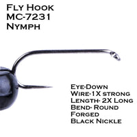 Maximumcatch 100Pcs Nymph Fly Tying Hooks Mc-7231 10# 12# 14# Jig Barbless Black-MAXIMUMCATCH Fishing Solution Store-10-Bargain Bait Box