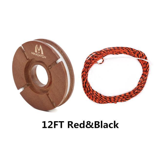 Maximumcatch 12Ft/13Ft Tenkara Fly Line With Wooden Line Holder Kit Braided-MAXIMUMCATCH Official Store-12FT Red Black-Bargain Bait Box