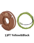 Maximumcatch 12Ft/13Ft Tenkara Fly Line With Wooden Line Holder Kit Braided-MAXIMUMCATCH Official Store-13FT Yellow Black-Bargain Bait Box