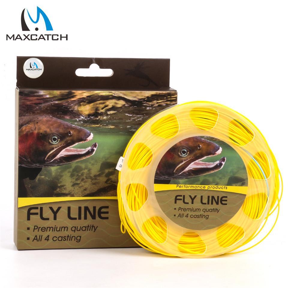 Maximumcatch Fly Fishing Line 125Ft Blue/Yellow Color With 2 Welded Loop 7-11-MaxCatch Outdoor-7 and 8 and 9 wt-Bargain Bait Box