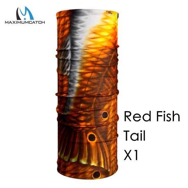 Maximumcatch Multi Colors Fly Fishing Headwear 22 Fish Patterns Fishing Scarf-MAXIMUMCATCH Official Store-Red Fish Tail-Bargain Bait Box