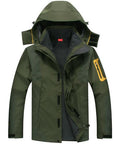 Mazerout Man Skiing 3 In 1 Waterproof Jackets Fishing Winter Windproof Outdoor-Stalkers Outdoor Store-Army Green-XL-Bargain Bait Box