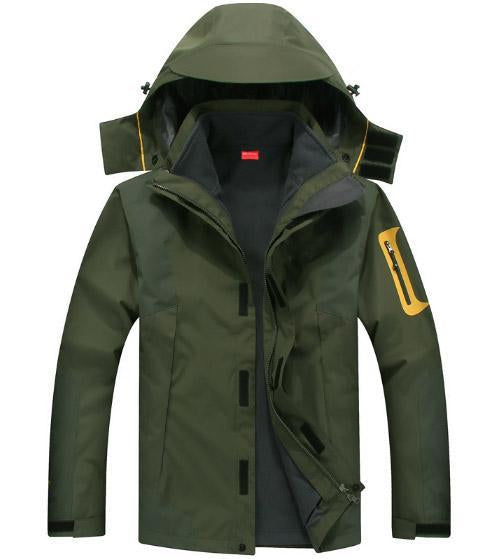 Mazerout Man Skiing 3 In 1 Waterproof Jackets Fishing Winter Windproof Outdoor-Stalkers Outdoor Store-Army Green-XL-Bargain Bait Box