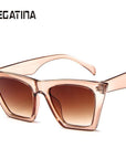 Megatina Italy Luxury Brand Oversized Square Sunglasses Women Men Brand-Sunglasses-Megatina Store-Champagne Tea-Bargain Bait Box