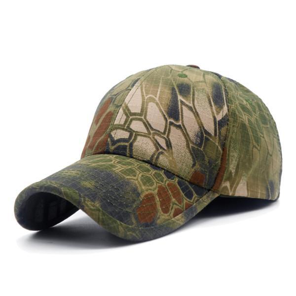Men Camouflage Hunting Army Baseball Caps Python Pattern Tactical Fishing Cap-Men&#39;s Baseball Caps-zealfly Boutique Store-Green-56cm to 60cm-Bargain Bait Box