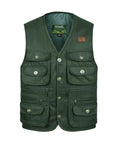 Men Comfortable Vest Masculino Multi-Pocket Reporter Waist Homme Casual Cargo-Vests-Bargain Bait Box-Green-XL-Bargain Bait Box